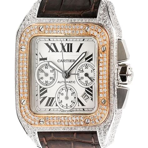 cartier santos watchfinder|cartier santos 100 diamond bezel.